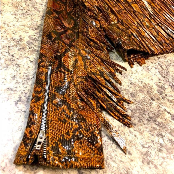 NWT$200 BLANKNYC Fringe Snakeskin Jacket